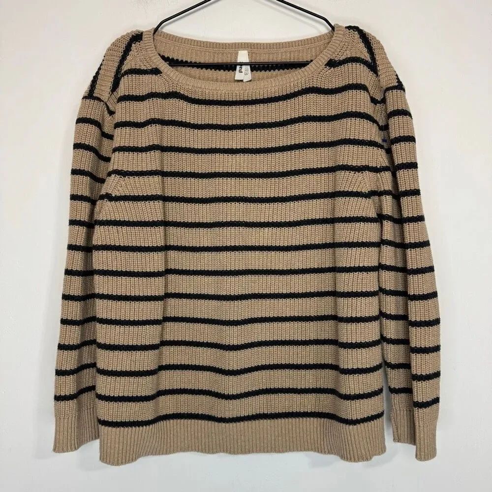 Pact Organic Luxe Boat Neck Sweater in Marin Stripe XXL